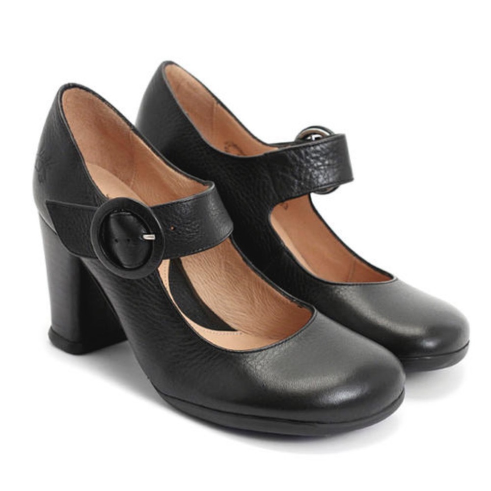John Fluevog Sopranos Carey Pebbled Leather Mary Jane Heel 10